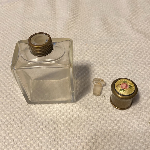 1900-1920 Art Deco Perfume Bottle glass w/Guilloche top France - Picture 8 of 10